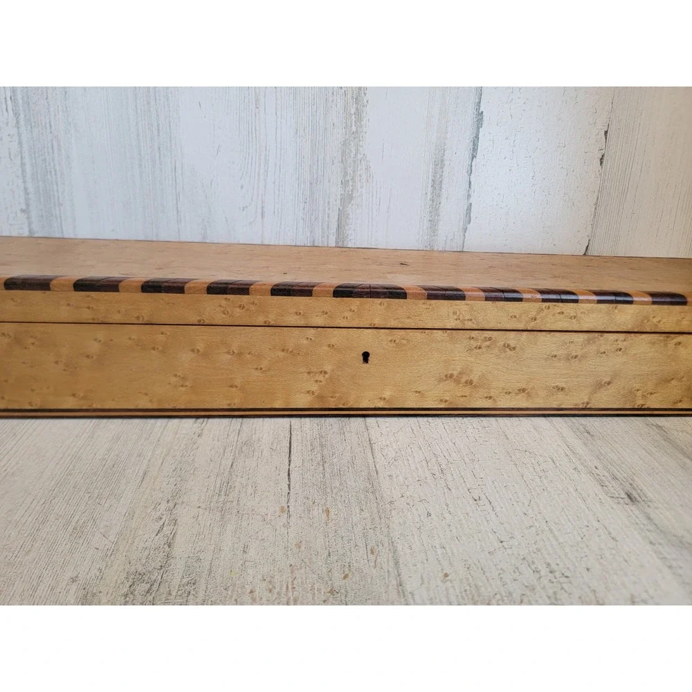 Vintage long lock key flute instrument‎ hinged wooden unique home decor